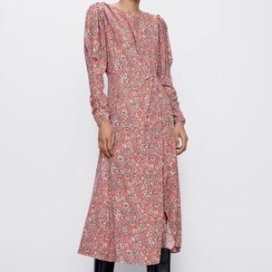 Zara Printed maxi wrap dress